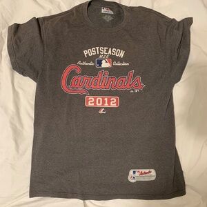 St. Louis Cardinals 2012 Postseason Majestic t-shirt mens large gray Vintage